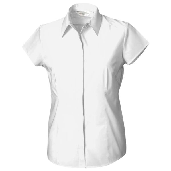 Women's cap sleeve polycotton easycare fitted poplin shirt Vignette
