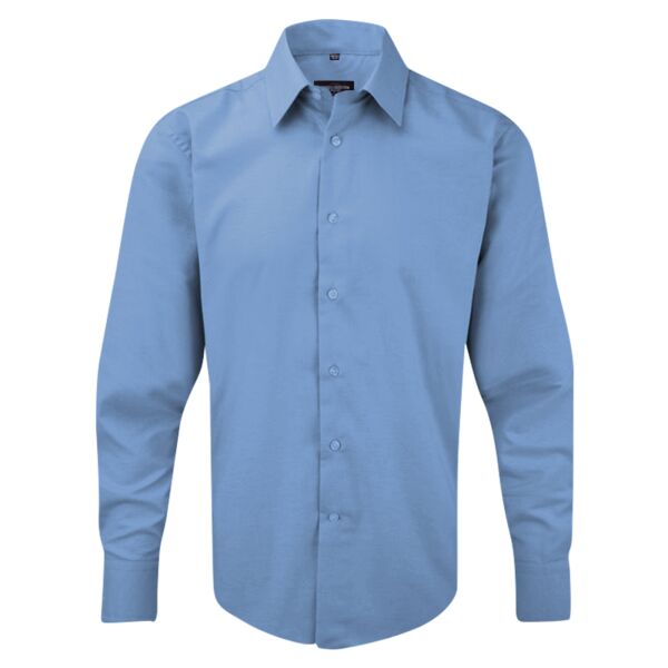 Long sleeve polycotton easycare fitted poplin shirt Vignette