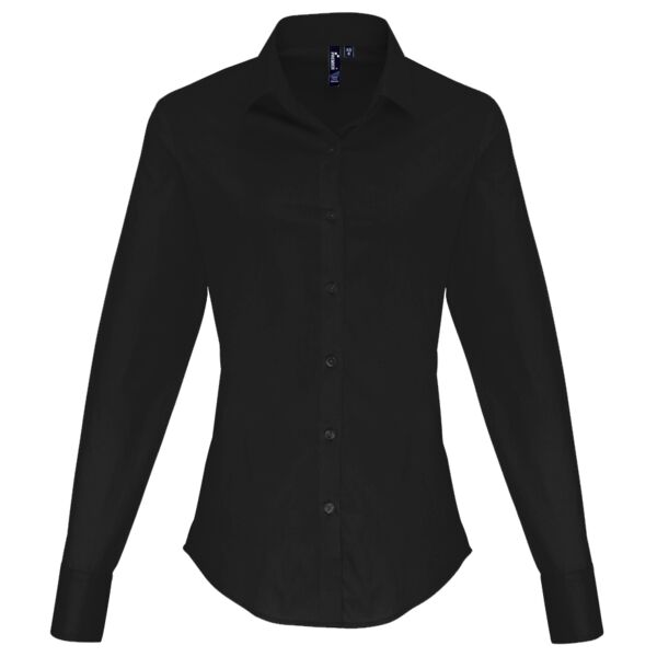 Women's stretch fit cotton poplin long sleeve blouse Vignette