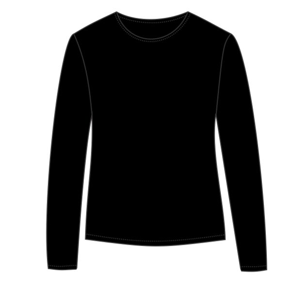 Sheer rib long sleeve crew neck T-shirt Vignette