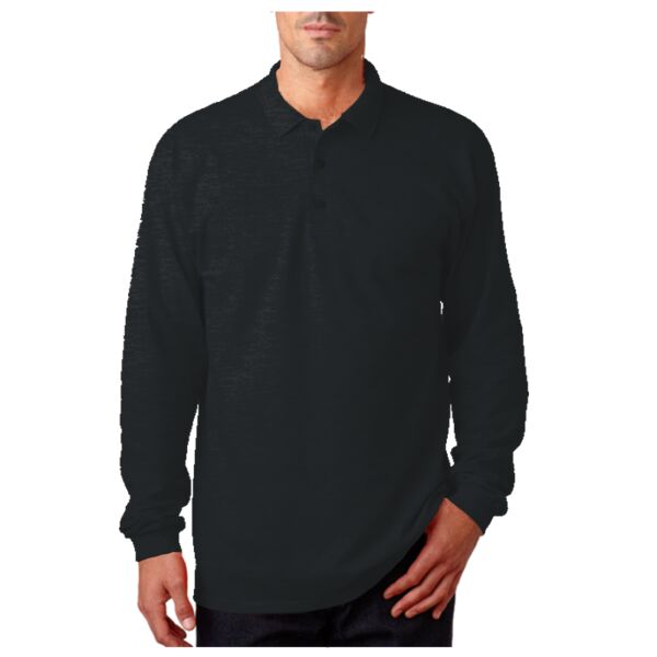 Adult Ultra CottonTM Long-Sleeve Pique Polo Vignette
