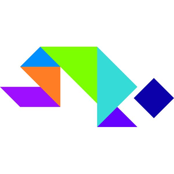 Tangram shape people 32 Vignette